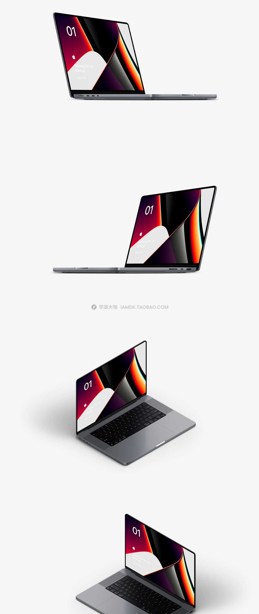 苹果2022年MacBook笔记本电脑网页ui界面设计作品贴图ps样机素材MacBook Pro 16-Inch Mockups_img_2