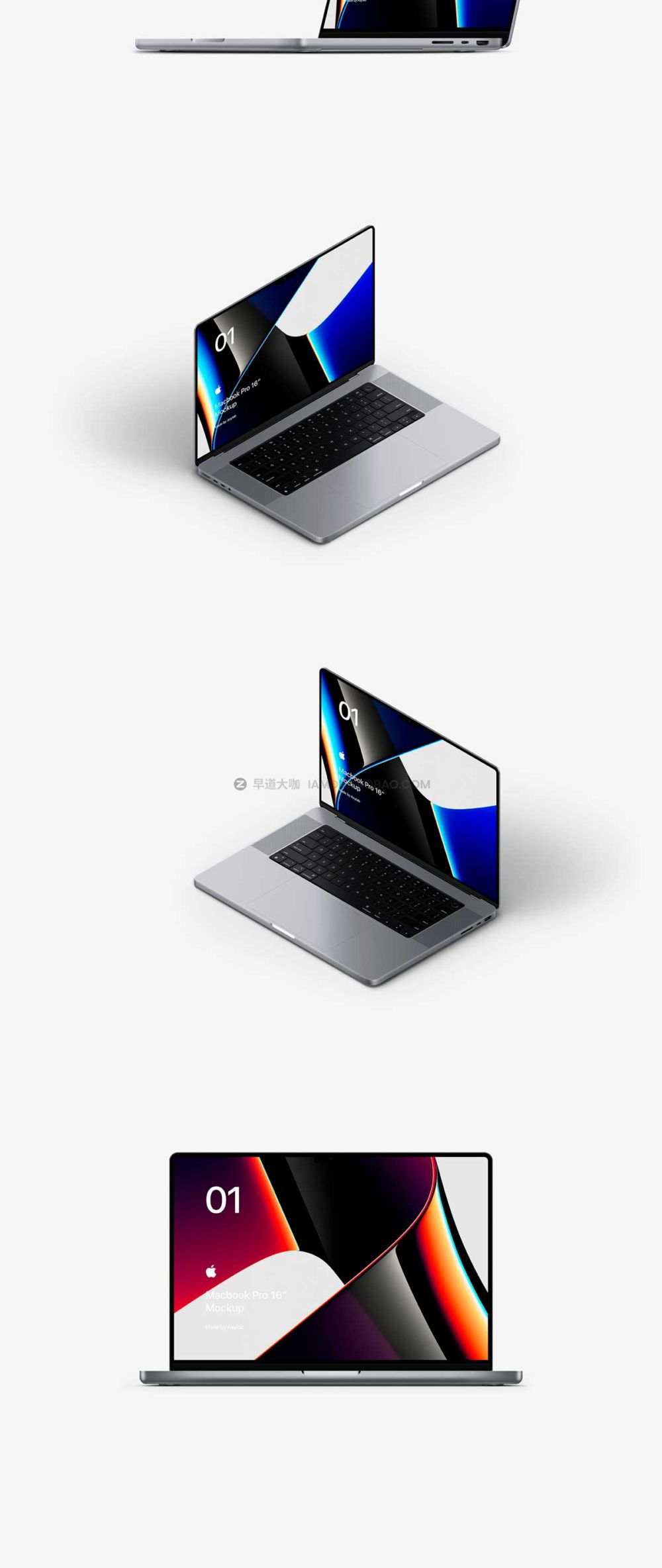 苹果2022年MacBook笔记本电脑网页ui界面设计作品贴图ps样机素材MacBook Pro 16-Inch Mockups_img_2