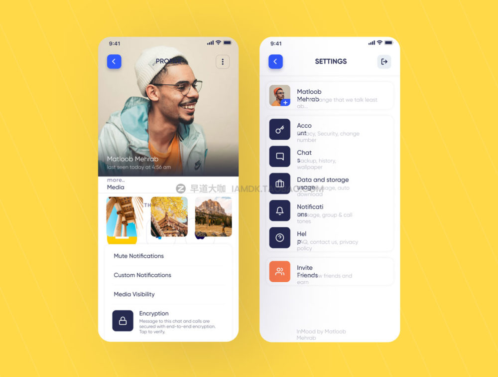 50多个屏社交交友约会聊天应用程序app界面设计ui套件 Blink Social App Ui Kit_img_2