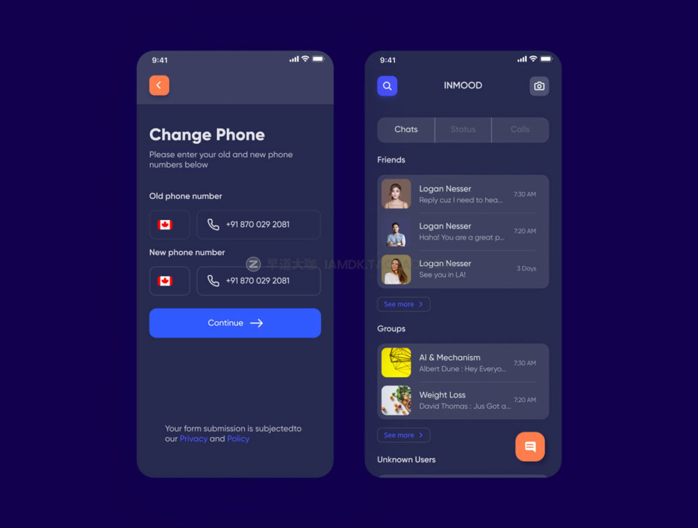 50多个屏社交交友约会聊天应用程序app界面设计ui套件 Blink Social App Ui Kit_img_2