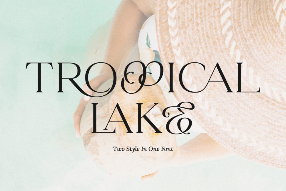 现代奢华波西米亚风婚礼品牌标题徽标logo设计衬线英文字体包 Tropical Lake - Combination Font_img_2