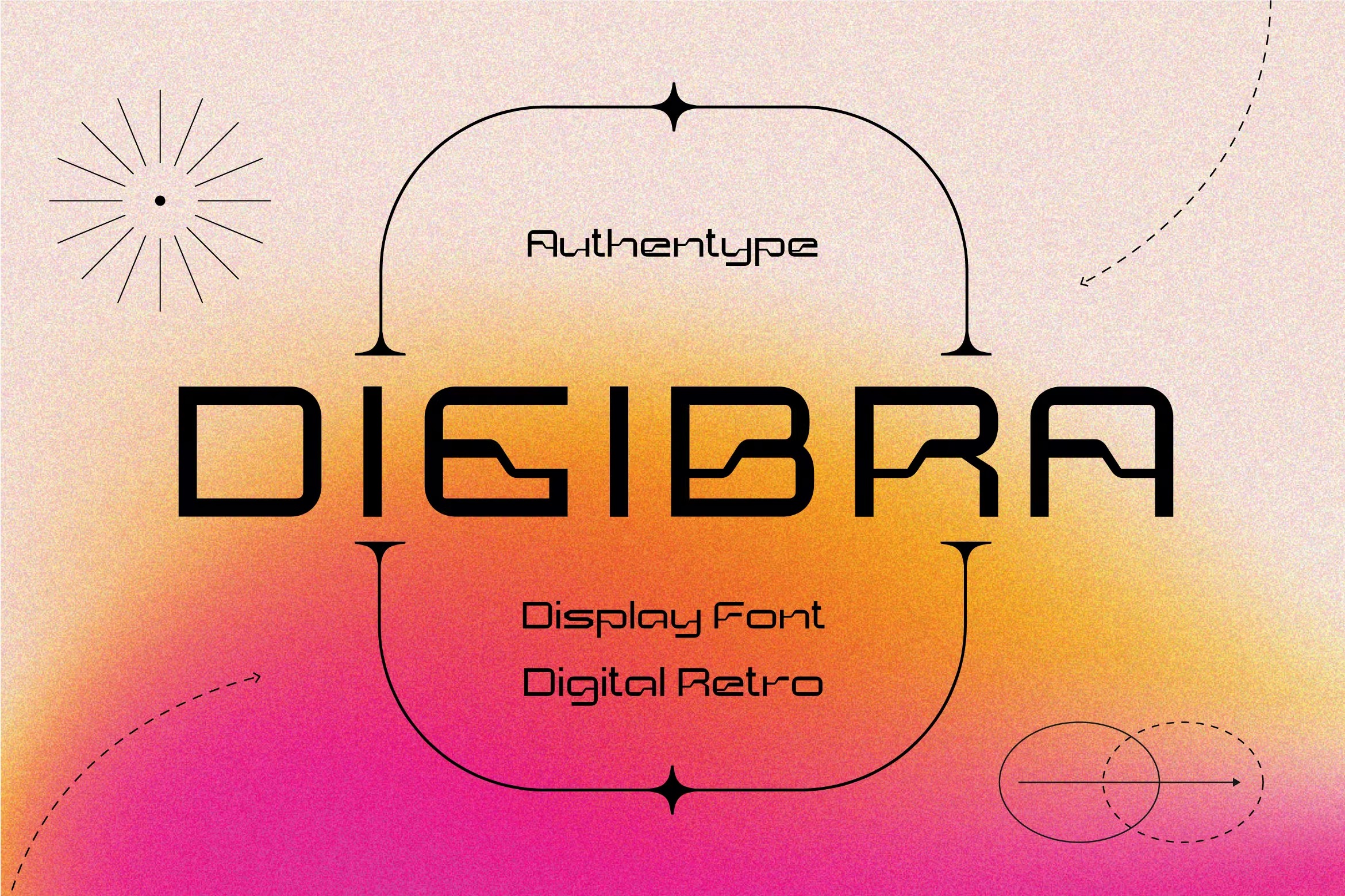 时尚复古杂志海报徽标logo设计无衬线英文字体 Digibra - Digital Retro Display Font_img_2