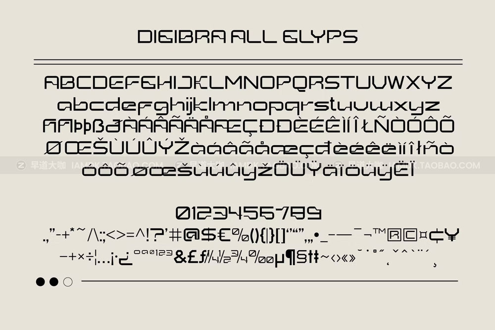 时尚复古杂志海报徽标logo设计无衬线英文字体 Digibra - Digital Retro Display Font_img_2