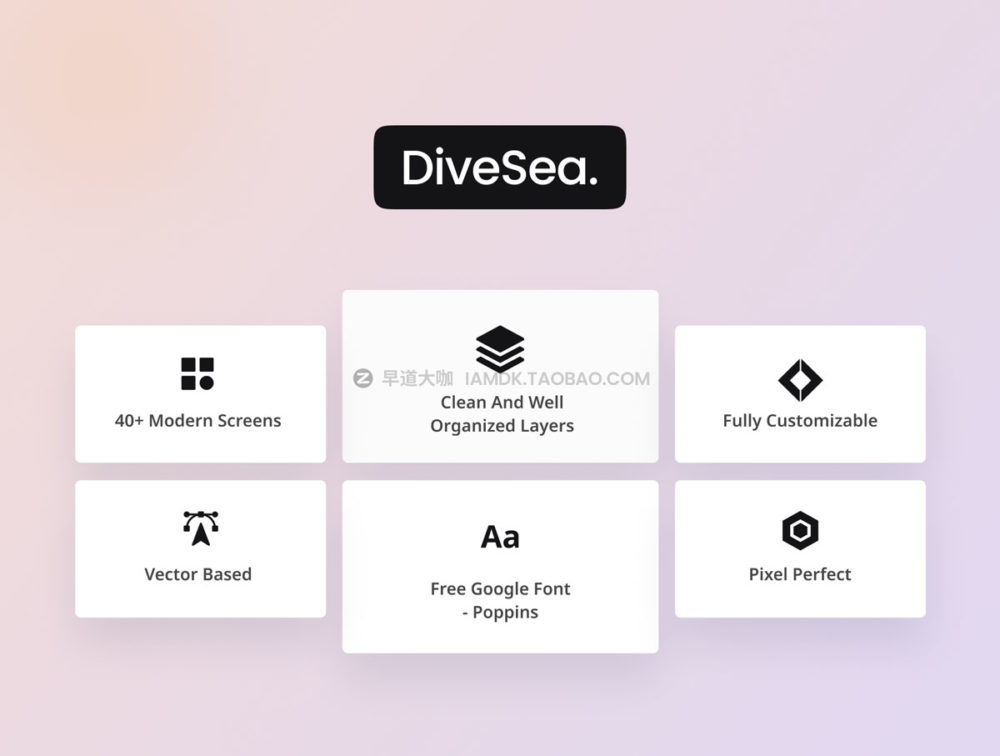 高质量nft市场虚拟货币在线交易软件app应用程序界面设计ui套件 DiveSea - NFT Market App UI KIT_img_2