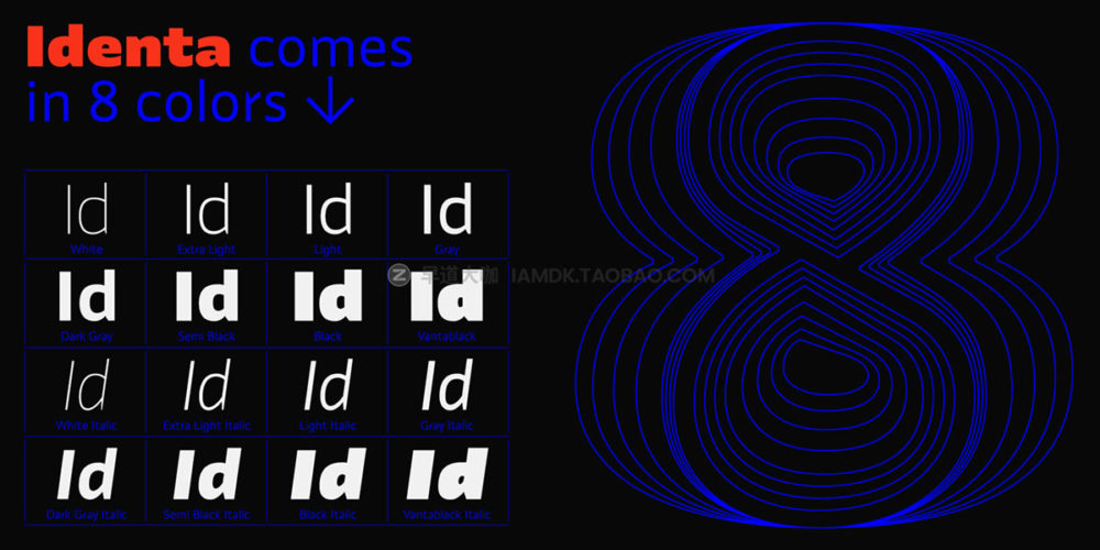 19款现代几何工业风酸性海报品牌推广设计PSAI无衬线英文字体安装包 Identa Font Family_img_2