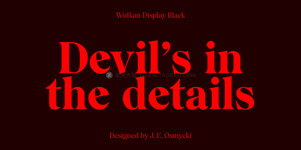 现代优雅尖锐海报标题logo设计衬线英文字体安装包 Wulkan Display 2.0 Font Family_img_2