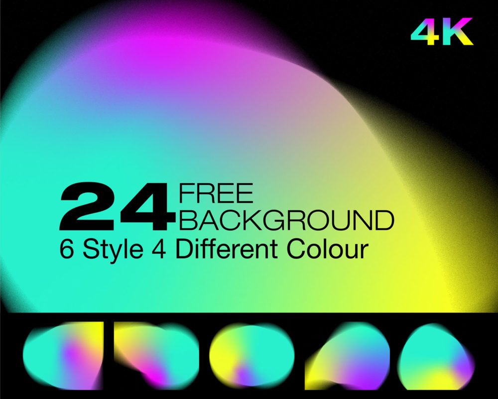 24款蓝紫黄渐变噪点颗粒迷幻背景图片设计素材 24 Colorful Gradient Backgrounds_img_2