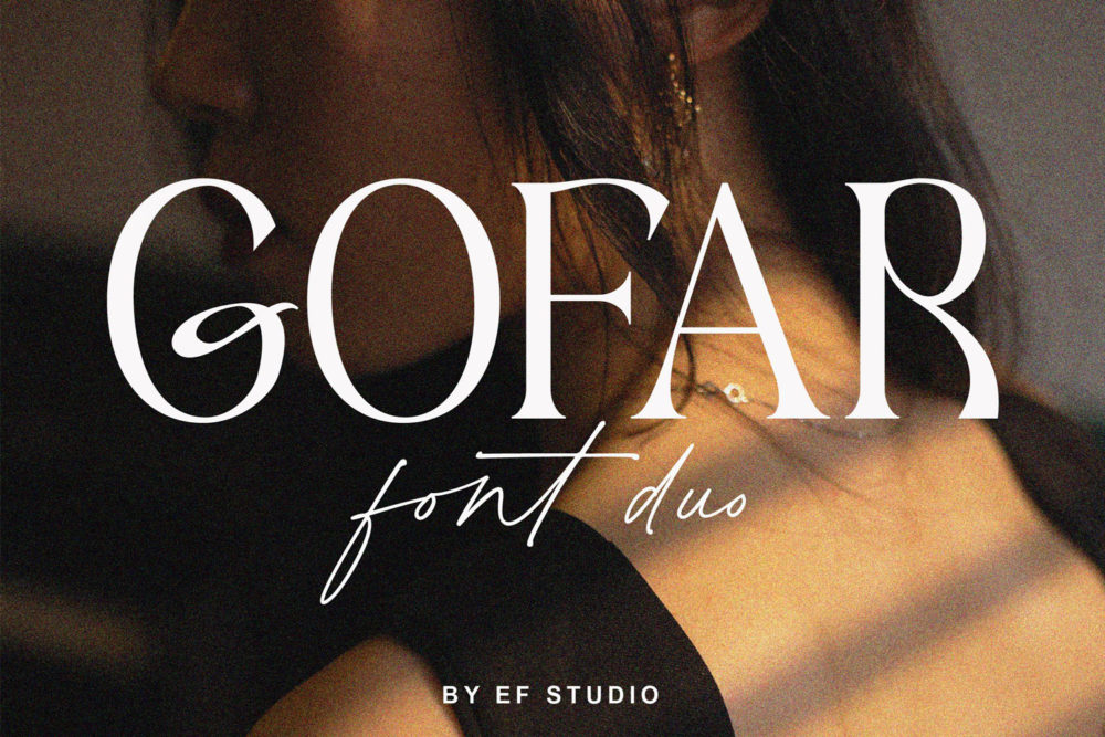 现代奢华优雅婚礼杂志logo设计衬线&手写签名英文字体包 Gofar | Font Duo_img_2