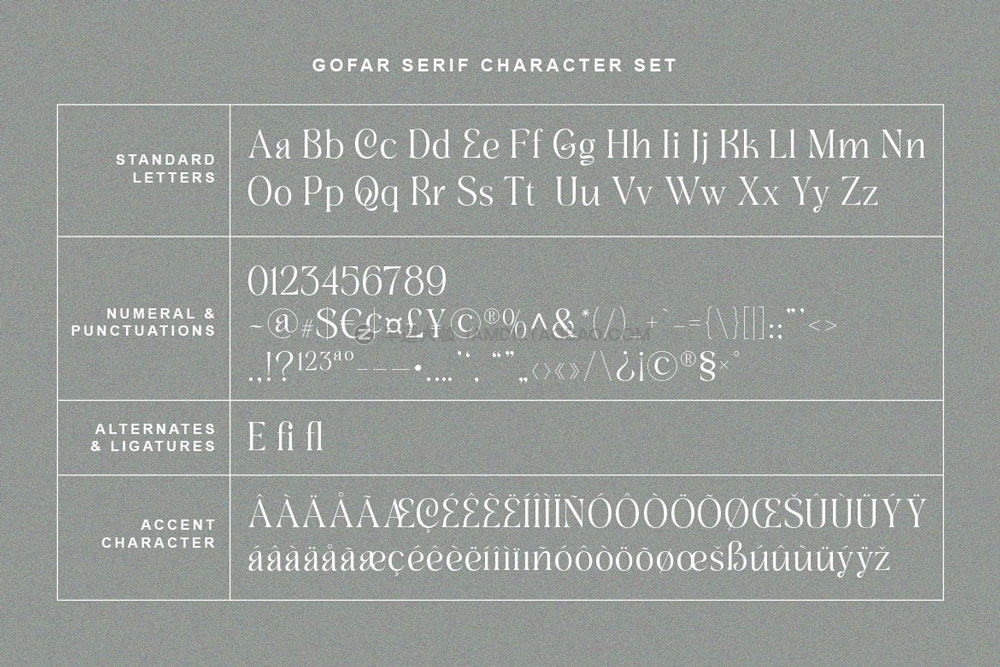 现代奢华优雅婚礼杂志logo设计衬线&手写签名英文字体包 Gofar | Font Duo_img_2