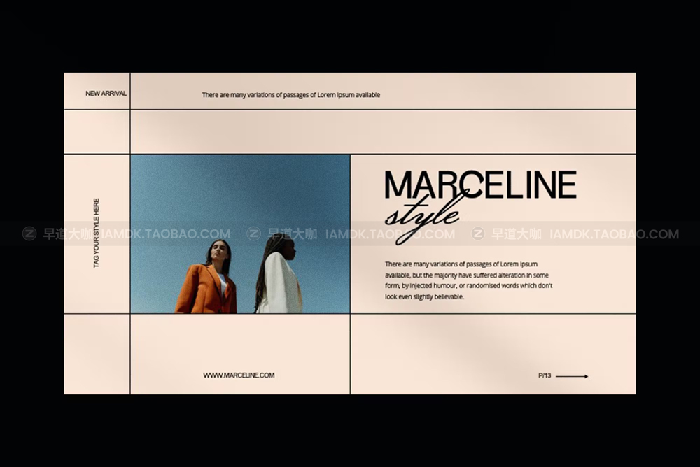 时尚简约品牌营销策划演示文稿设计ppt模板 Marceline - Powerpoint Presentation Template_img_2