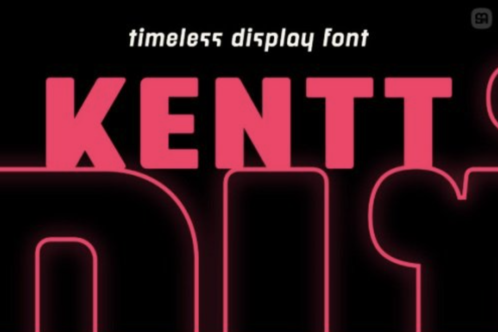 现代时尚圆角标题logo设计粗体无衬线英文字体安装包 Kentt Font Family_img_2