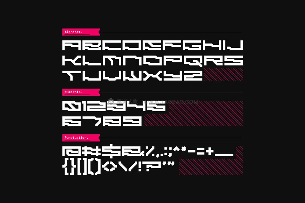 未来赛博朋克科幻机能先锋无衬线英文字体安装包 EXOBYTE - Futuristic Font_img_2