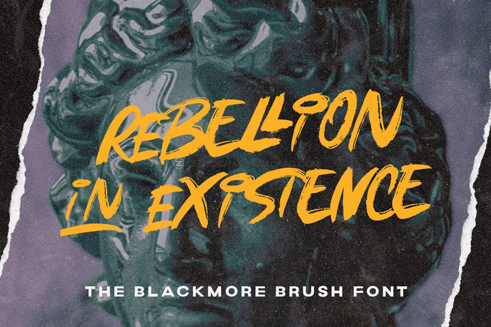 复古粗糙手绘手写毛笔笔刷效果签名英文字体安装包 The Blackmore - Brush Font_img_2