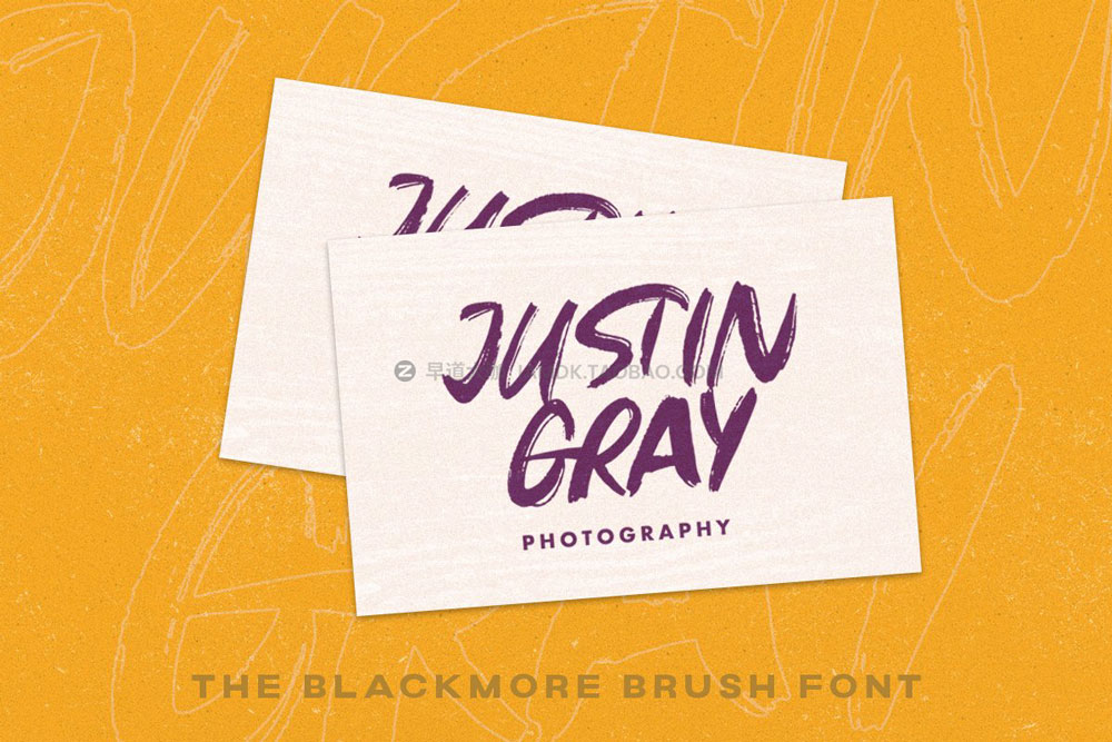 复古粗糙手绘手写毛笔笔刷效果签名英文字体安装包 The Blackmore - Brush Font_img_2