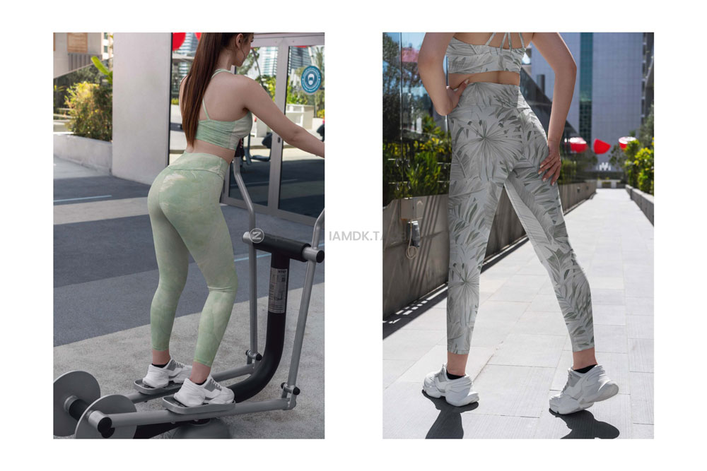 15款时尚女士运动紧身裤印花图案设计ps智能贴图样机模板 Leggings MockUp Sport Style vol2_img_2