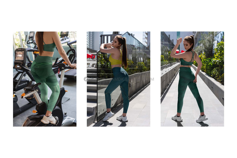 15款时尚女士运动紧身裤印花图案设计ps智能贴图样机模板 Leggings MockUp Sport Style vol2_img_2