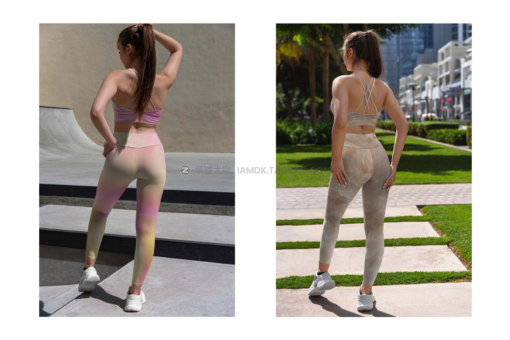 15款时尚女士运动紧身裤印花图案设计ps智能贴图样机模板 Leggings MockUp Sport Style vol2_img_2