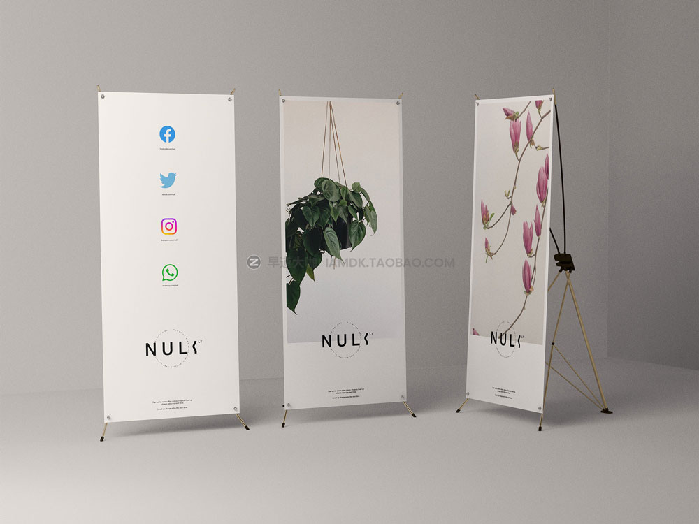 7款时尚易拉宝X展架画面设计展示贴图psd样机模板 7 X-Stand Banners Mockup_img_2