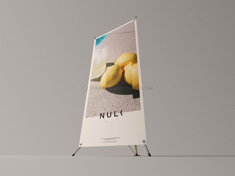 7款时尚易拉宝X展架画面设计展示贴图psd样机模板 7 X-Stand Banners Mockup_img_2