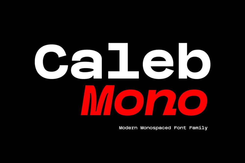 现代极简等宽杂志排版海报标题logo设计无衬线英文字体家族 Caleb Mono Font Family_img_2