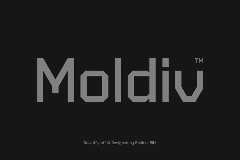 未来科技几何杂志海报标题logo徽标设计无衬线字体素材 Moldiv Font_img_2