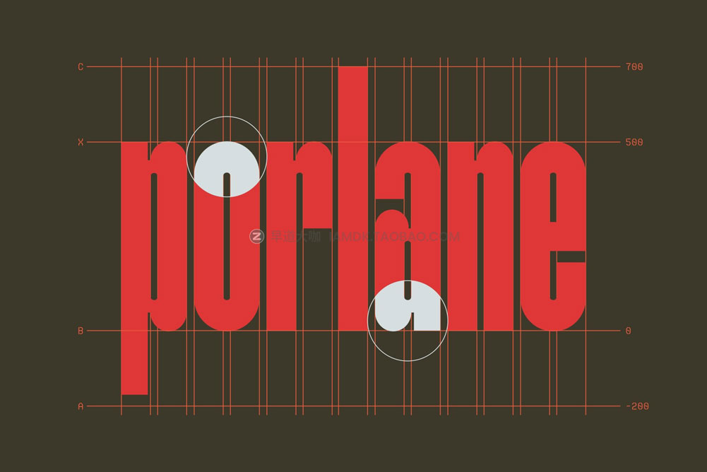 现代独特径向挤压杂志海报标题logo设计无衬线英文字体安装包 Porlane Font Family_img_2