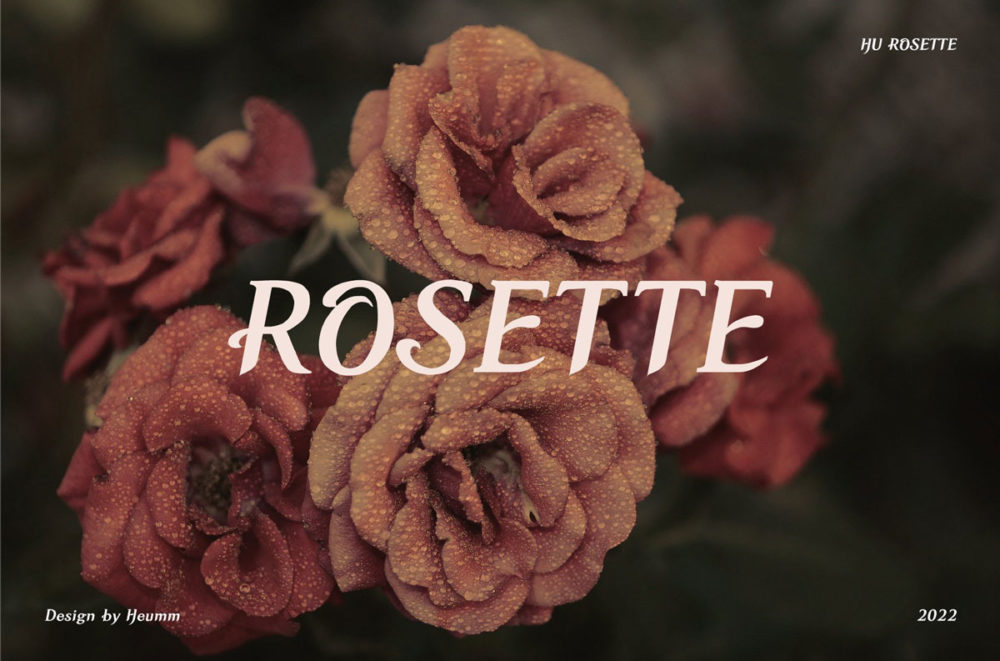 时尚浪漫优雅婚礼贺卡海报设计衬线英文字体安装包 HU Rosette Font Family_img_2