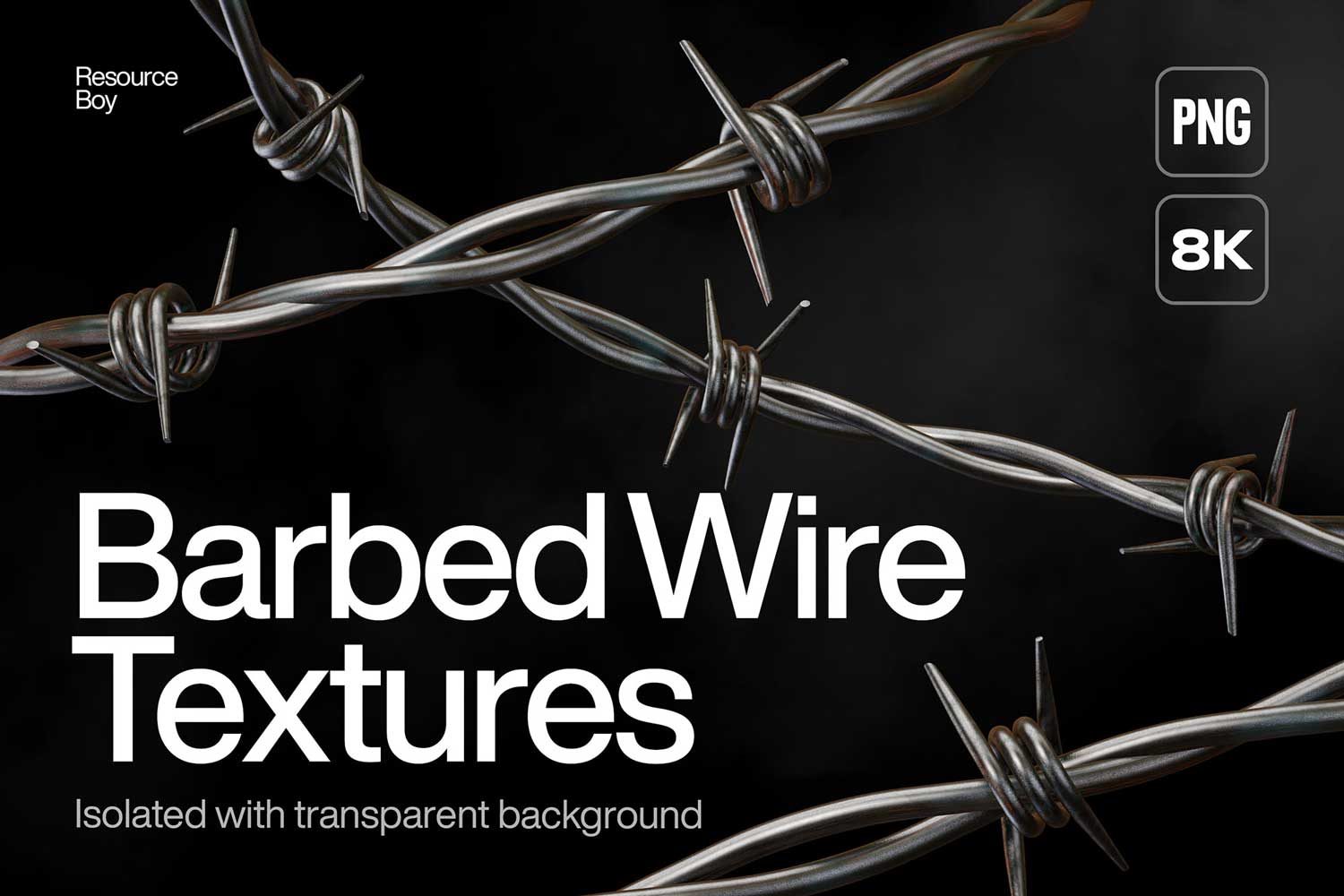 60款高清地下小众3D金属铁丝网png免抠图片设计素材 60 Barbed Wire Textures_img_2