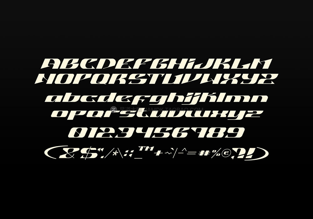 未来虚拟赛博朋克机能酸性尖锐斜体PS无衬线英文字体安装包 Nouther - Display Font_img_2