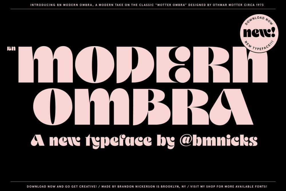 潮流复古趣味逆反差圆润粗体海报Logo无衬线英文字体安装包 Modern Ombra – Quirky Display Font_img_2