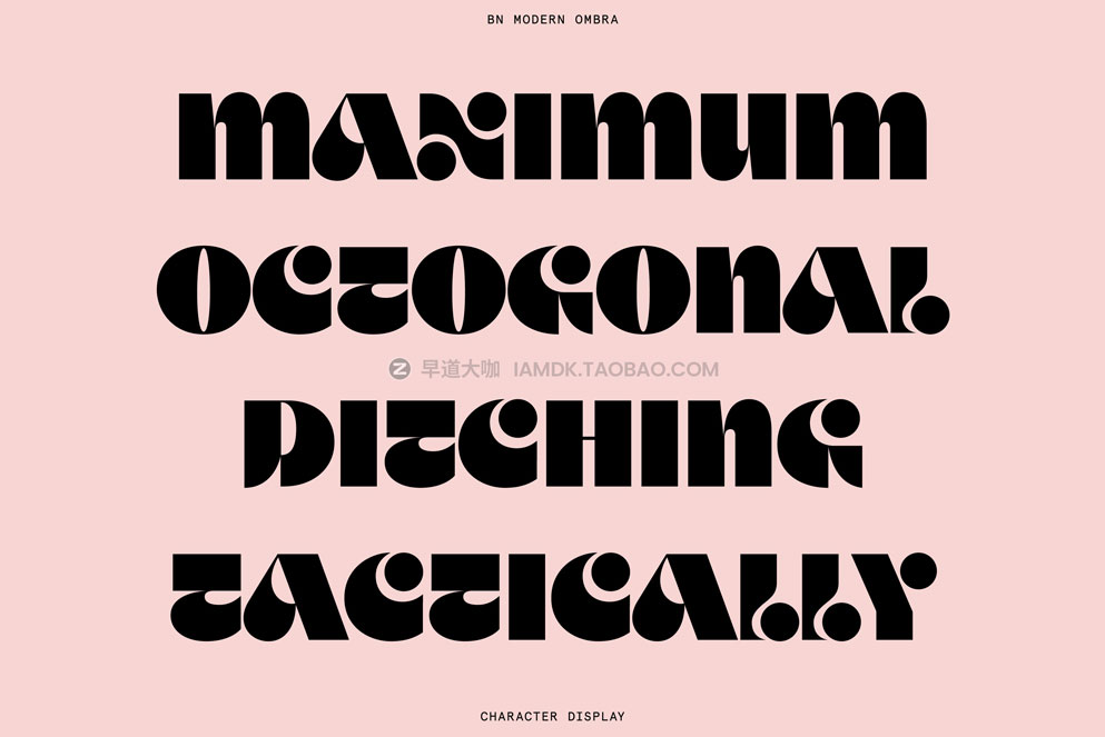 潮流复古趣味逆反差圆润粗体海报Logo无衬线英文字体安装包 Modern Ombra – Quirky Display Font_img_2