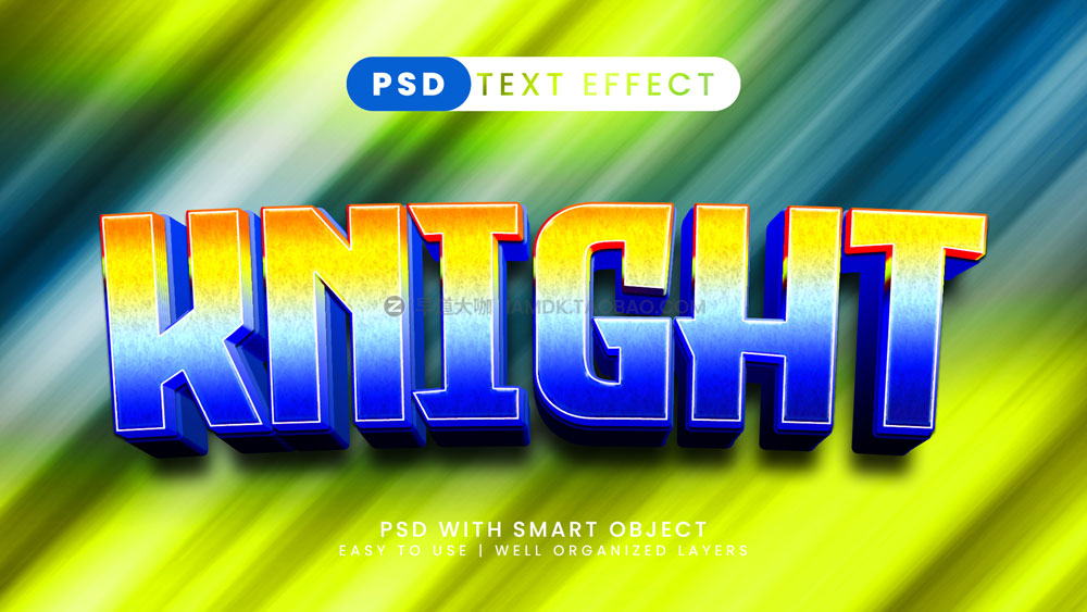 39款炫酷多彩3d立体闪电游戏电影标题logo设计ps样式模板素材 Text Effect vol.0408_img_2