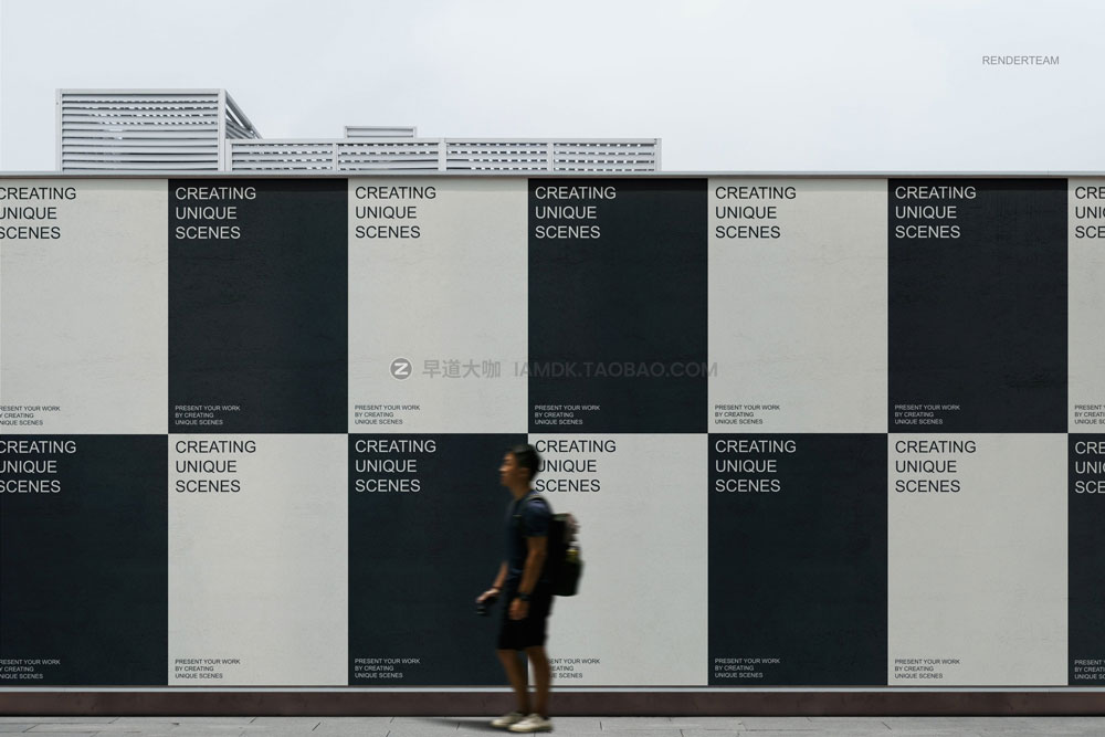 15款时尚高级城市街头围挡海报广告展板设计展示贴图psd样机模板 Advertising Posters Mockup Set_img_2