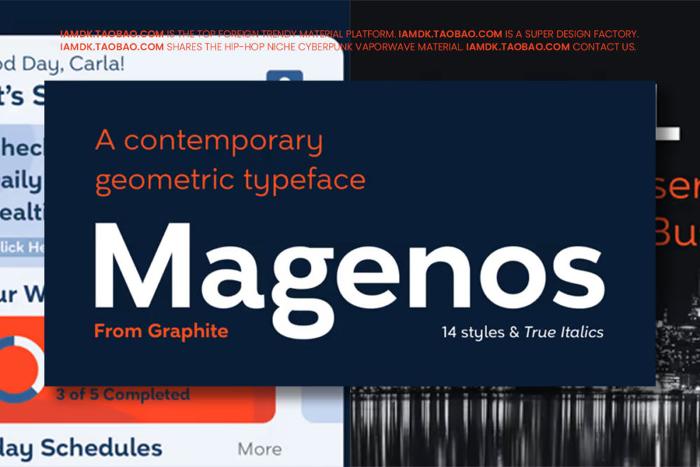 14款现代时尚几何学杂志标题logo设计无衬线英文字体安装包 Magenos Font Family_img_2