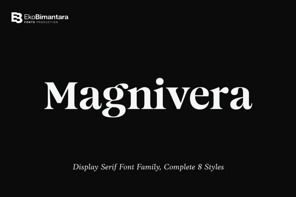 复古华丽杂志海报标题logo设计衬线英文字体安装包素材 Magnivera Font Family_img_2