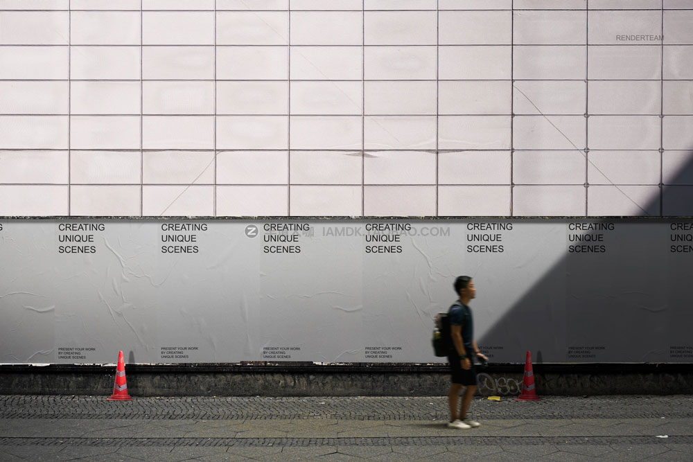 15款时尚城市街头海报围挡展板设计展示贴图psd样机模板源文件 Posters and Billboard Mockup Set_img_2