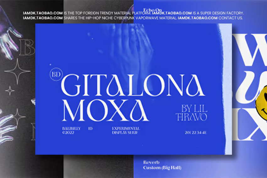 现代优雅逆反差杂志标题logo设计衬线英文字体安装包素材 BD Gitalona Moxa Font Family_img_2