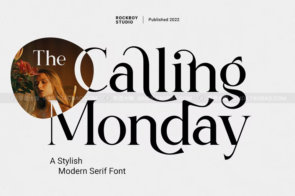 现代时尚杂志广告标识设计衬线英文字体 The Calling Monday - Modern Stylish_img_2