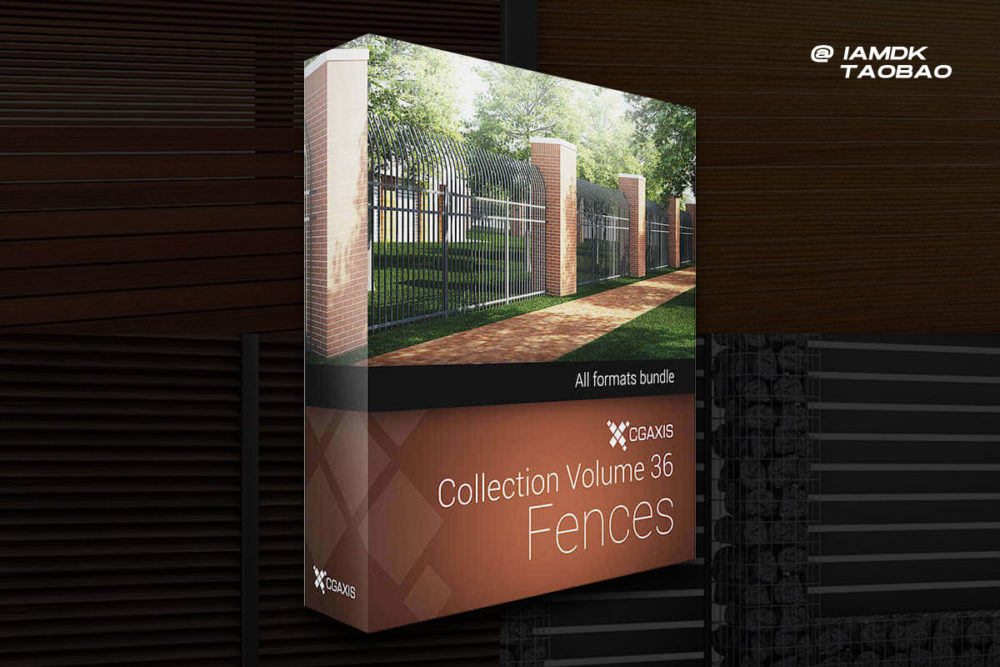 30款围墙围栏栅栏3D模型 CGAxis - Vol. 36 Fences_img_2