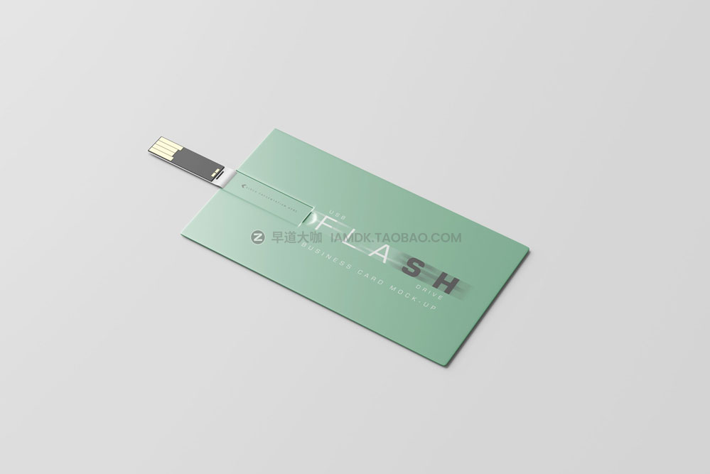 15款横向USB优盘存储器名片卡片设计展示贴图psd样机模板 USB Flash Drive Business Card Mockup_img_2