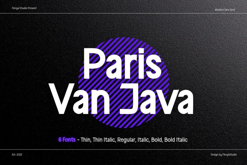 现代时尚杂志海报标题徽标logo品牌设计无衬线英文字体素材 Paris Van Java - Sans Serif_img_2