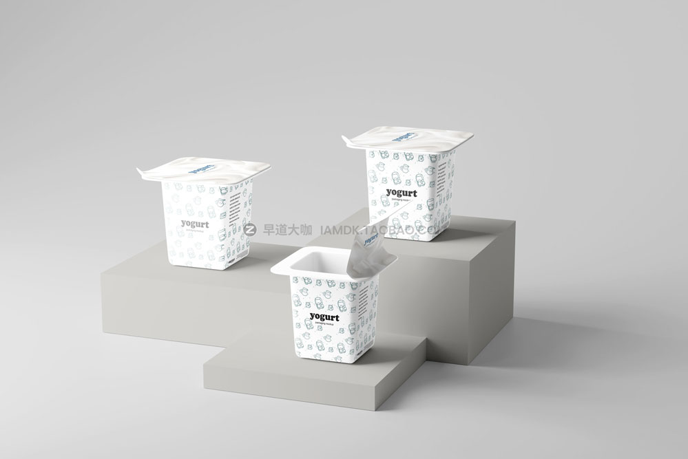 18款时尚酸奶冰淇淋杯外观贴图设计展示psd样机模板 Yogurt Cup Mockup_img_2