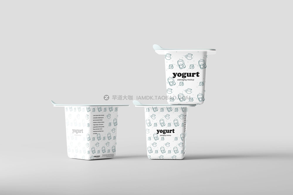 18款时尚酸奶冰淇淋杯外观贴图设计展示psd样机模板 Yogurt Cup Mockup_img_2