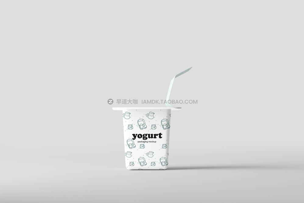 18款时尚酸奶冰淇淋杯外观贴图设计展示psd样机模板 Yogurt Cup Mockup_img_2