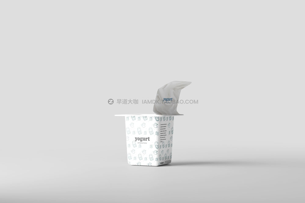 18款时尚酸奶冰淇淋杯外观贴图设计展示psd样机模板 Yogurt Cup Mockup_img_2