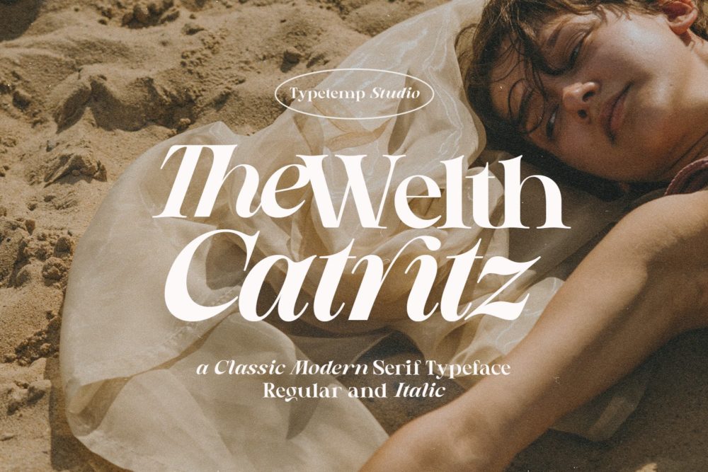 时尚优雅婚礼请柬海报杂志标题logo设计衬线英文字体安装包 Welth Catritz - Classic Serif_img_2