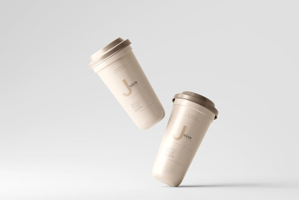 6款500ml哑光带盖一次性外卖咖啡纸杯设计展示贴图psd样机模板 Disposable Cup Mockup_img_2