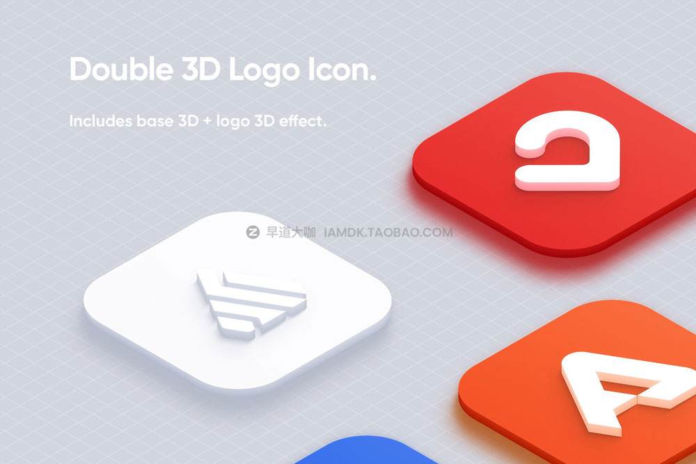 现代时尚等距3d图标logo设计展示贴图psd样机模板素材 Isometric 3D Mockups - PSD_img_2