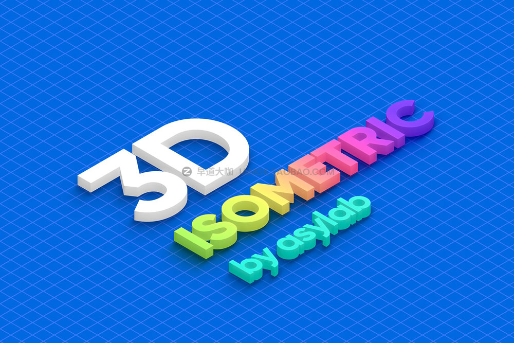 现代时尚等距3d图标logo设计展示贴图psd样机模板素材 Isometric 3D Mockups - PSD_img_2