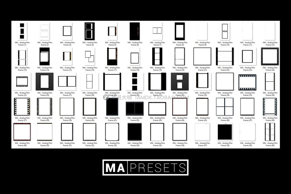 60款复古电影胶片照片叠加层png免抠背景图片素材 Analog Film Frames Overlays_img_2